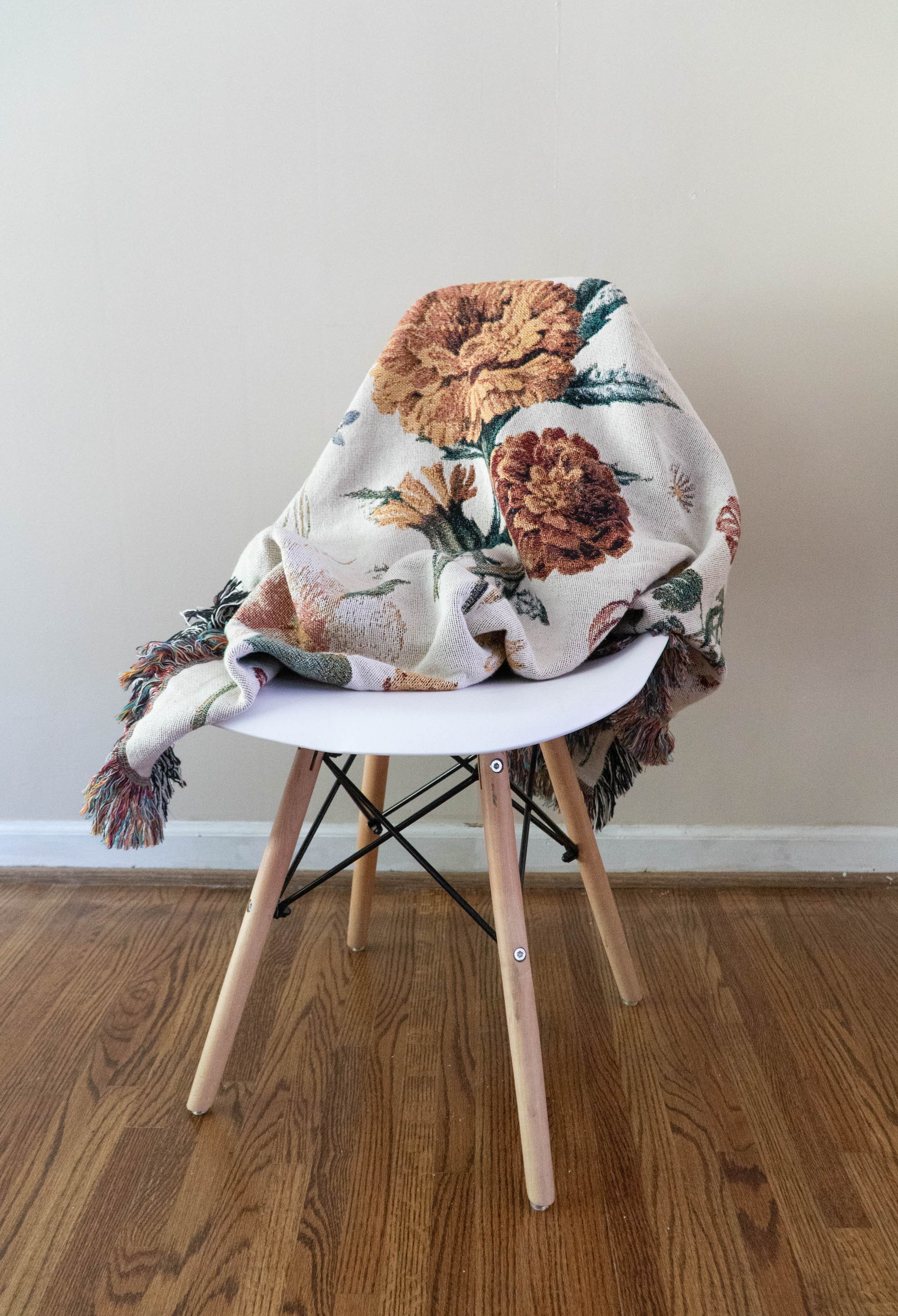 Vintage Floral Woven Throw Blanket Handdrawn Floral Decor Etsy