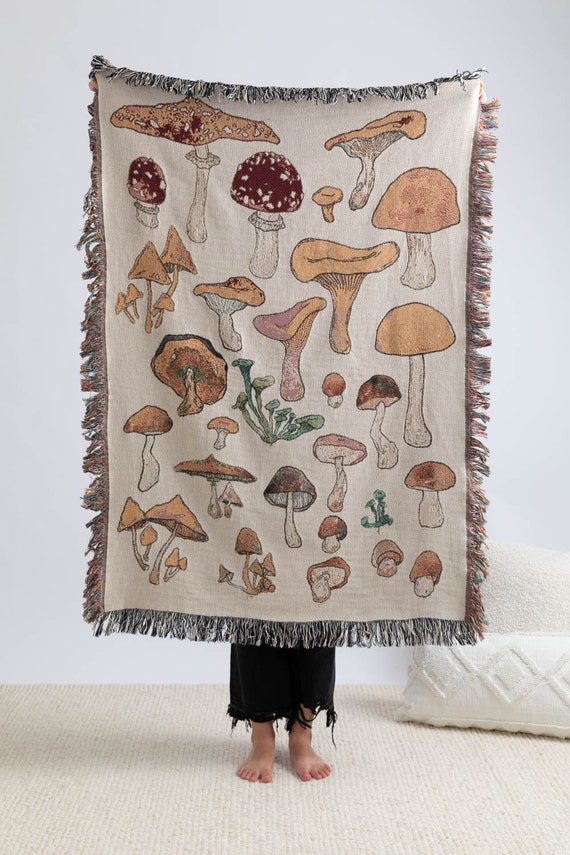 Woven mushroom blanket hotsell