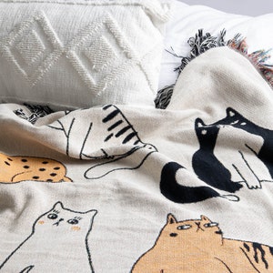Funny Cat Throw Blanket, Woven Tapestry Throw Blanket, Funny Cat, Grumpy Cat, Cat Decor, Cat Blanket, Housewarming, Pet Blanket image 4