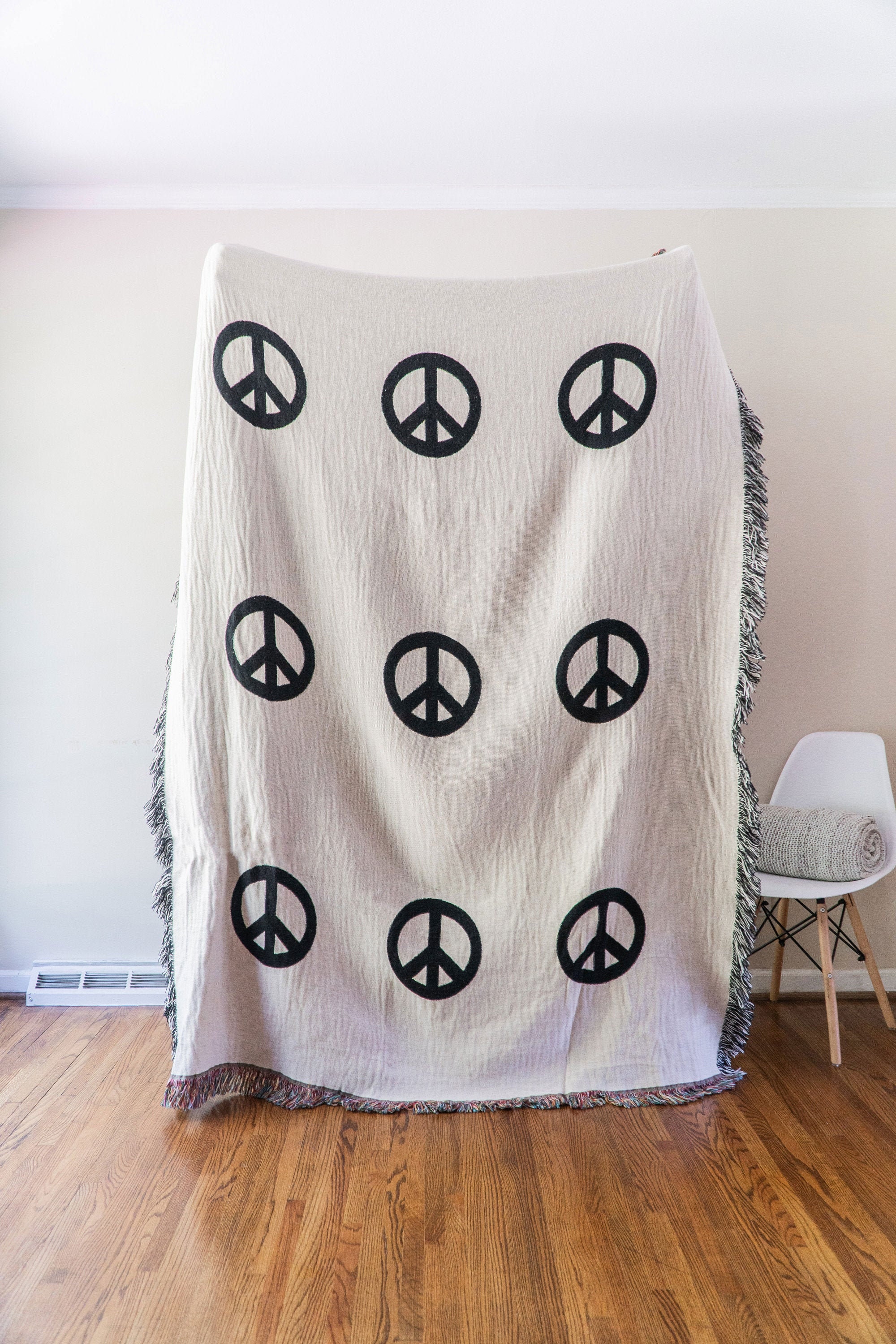 Peace Sign Woven Tapestry Blanket Large Tapestry Throw Etsy