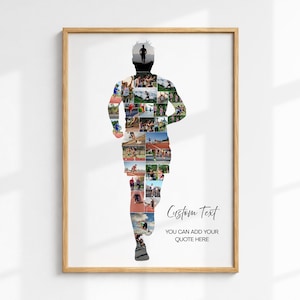 Collage fotográfico de corredores, montaje mural imprimible para amantes del running, regalos memorables, póster de maratón (descarga digital).