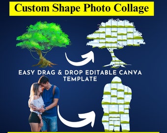 Fotos Collage in Ihrer gewählten Form, personalisierte Fotogeschenk, benutzerdefinierte Form Fotocollage