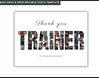 Coach collage frame, sports team thank you coach personalised gift, Trainer leaving gift, senior night coach gifts. Custom gift for coach,