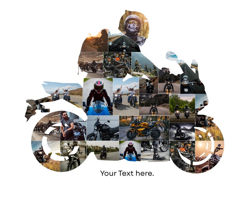 Personalized Motorbiker Photo Collage, Biker Gifts (digital Download ...