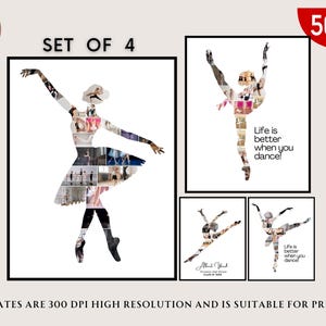 Ballet Dance Photo Collage Editable Personalized Ballerina Dancer Photo Gift for Dancing Daughter Printable Poster Template Dance Teacher