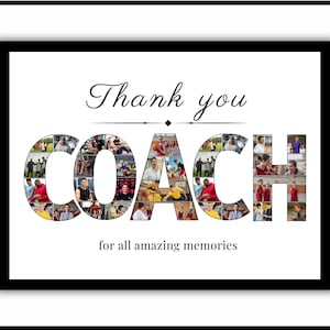 Cadre collage entraîneur, cadeau personnalisé pour entraîneur, cadeau collage personnalisé pour sport, volley-ball de football, cadeau entraîneur de baseball personnalisé