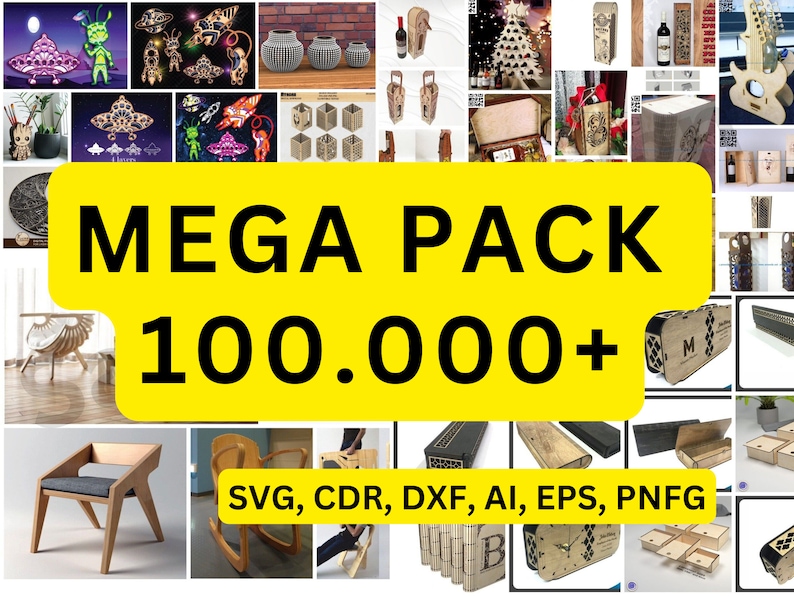 Mega Pack Laser Cut, 10k Vektor, dxf-Dateien, 3d, 2D, cnc, Laser Cut Mega Bundle SVG, CNC-Dateien, Gravur CNC-Fräser Plasmenschneiden Bild 6