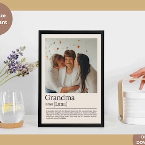 Editable Personalised Grandmother definition print Custom gift with photo for Nan, Gift idea for Nana, birthday gift Grandma,Gift for Granny