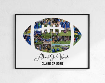 Personalized Football Photo Collage: Senior Night Gift,  Gift for Player Gifts for Him (Digital Download)