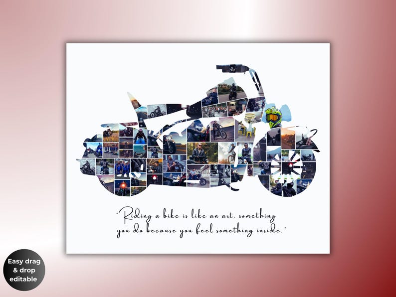 Light Riders Collage Motorcycle Photo Collage Gift: Custom Motorbike Art (digital Download ...