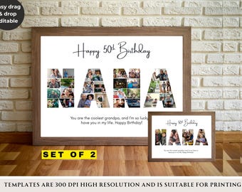 Nana Foto-Collage Geschenk | Personalisierte Großmutter Geburtstag (Digitaler Download)