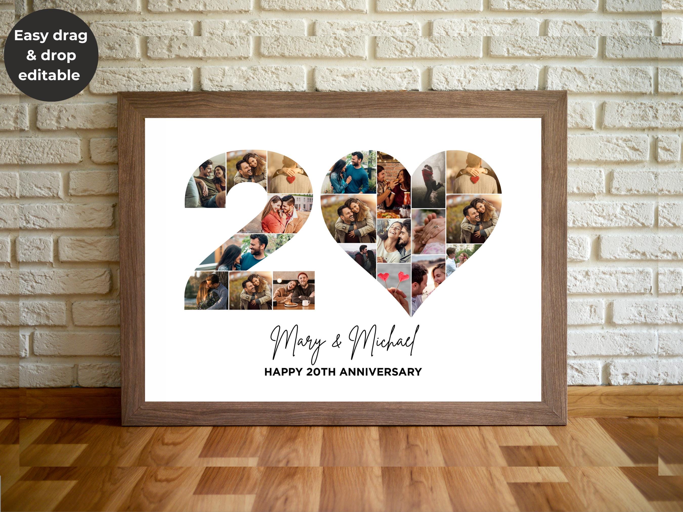 20th Anniversary Heart Photo Collage Gift (digital Download) - Etsy