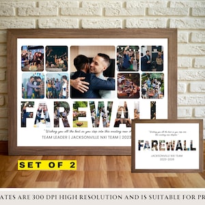 Farewell Editable Photo Collage Personalized Gift for Coworker Colleague Boss Retirement Party Friend Going Away Gifts Goodbye Poster