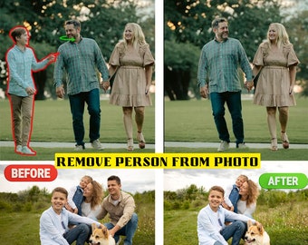 Rimuovi persona dalla foto, Modifica foto di matrimonio, Aggiungi persona Cambia sfondo, Ripristina ritocco