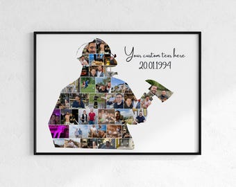 Personalized Firefighter Photo Collage Gift (Digital Download)