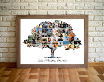 Custom Editable Family Tree Photo Collage Template Family Reunion Tree Sentimental Gift Mom Gift First Time Mom And Dad Gift Sets