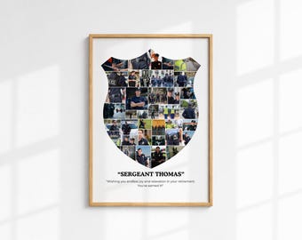 Police Officer Photo Collage: Law Enforcement Retirement Gift  Custom Retirement Keepsake