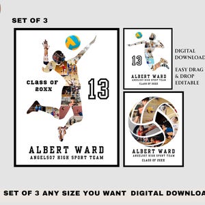 Volleyball Photo Collage Poster: Senior Night Gift (Digital Download)