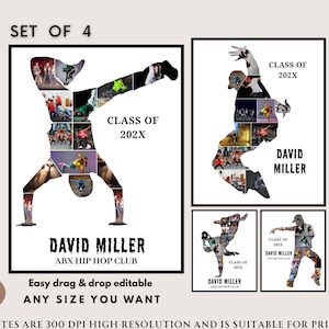 Hip Hop Dance Photo Collage: Breakdancing Senior Night Gift (Digital Download)