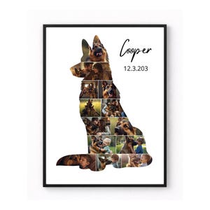 Pet Photo Collage Template, German Shepherd Dog Picture Collage Memorial Gift,  (Digital Download)