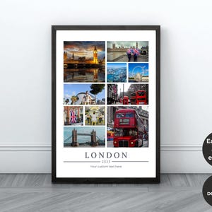 Personalisierte Reisefotocollage, Freund Weihnachtsgeschenk, Urlaubsfotocollage, Familienfotodruck, Collage, bearbeitbare Reiseerinnerungen drucken,
