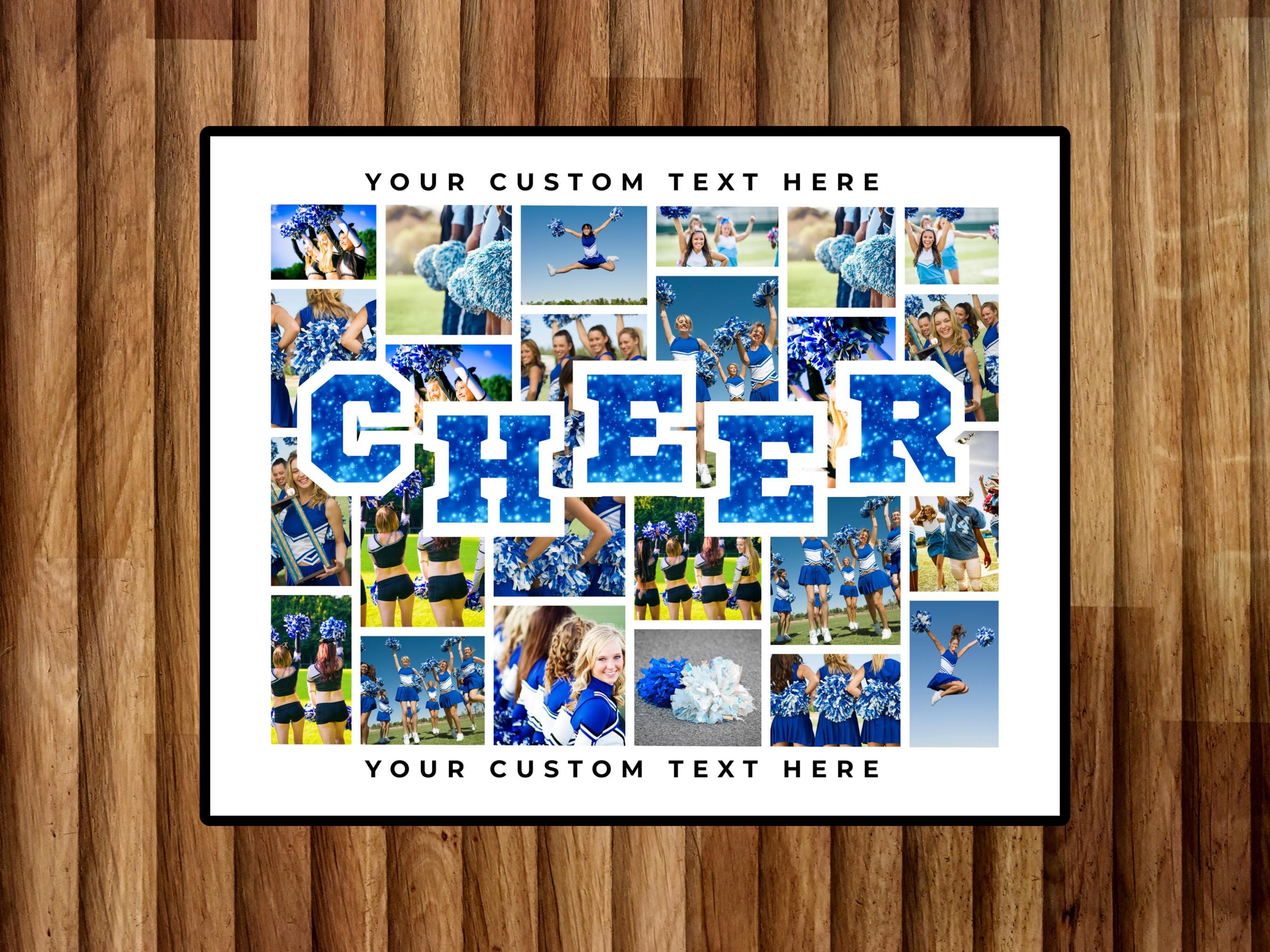 Cheerleading Photo Collage Template, DIY Cheer Coach Gift (digital ...