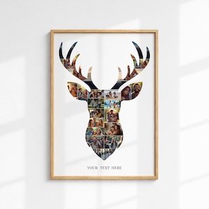 Deer Hunting Photo Collage – Editable Personalized Hunting Gift for Men (Digital Download)