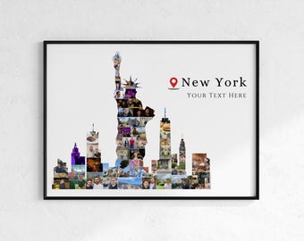 Aangepaste sjabloon fotocollage New York: reiscadeau VS (digitale download)