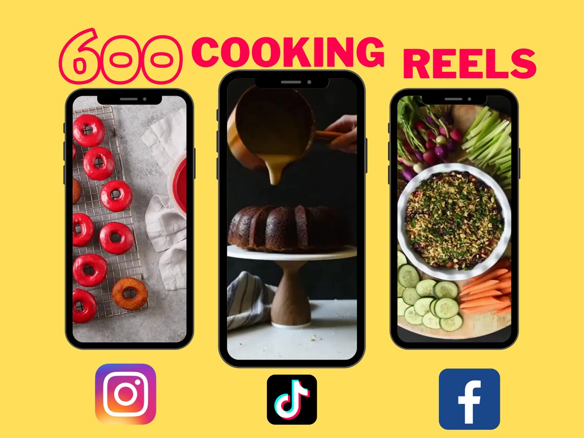 600 Cooking Reels for Instagram Cooking Reels and Youtube Etsy