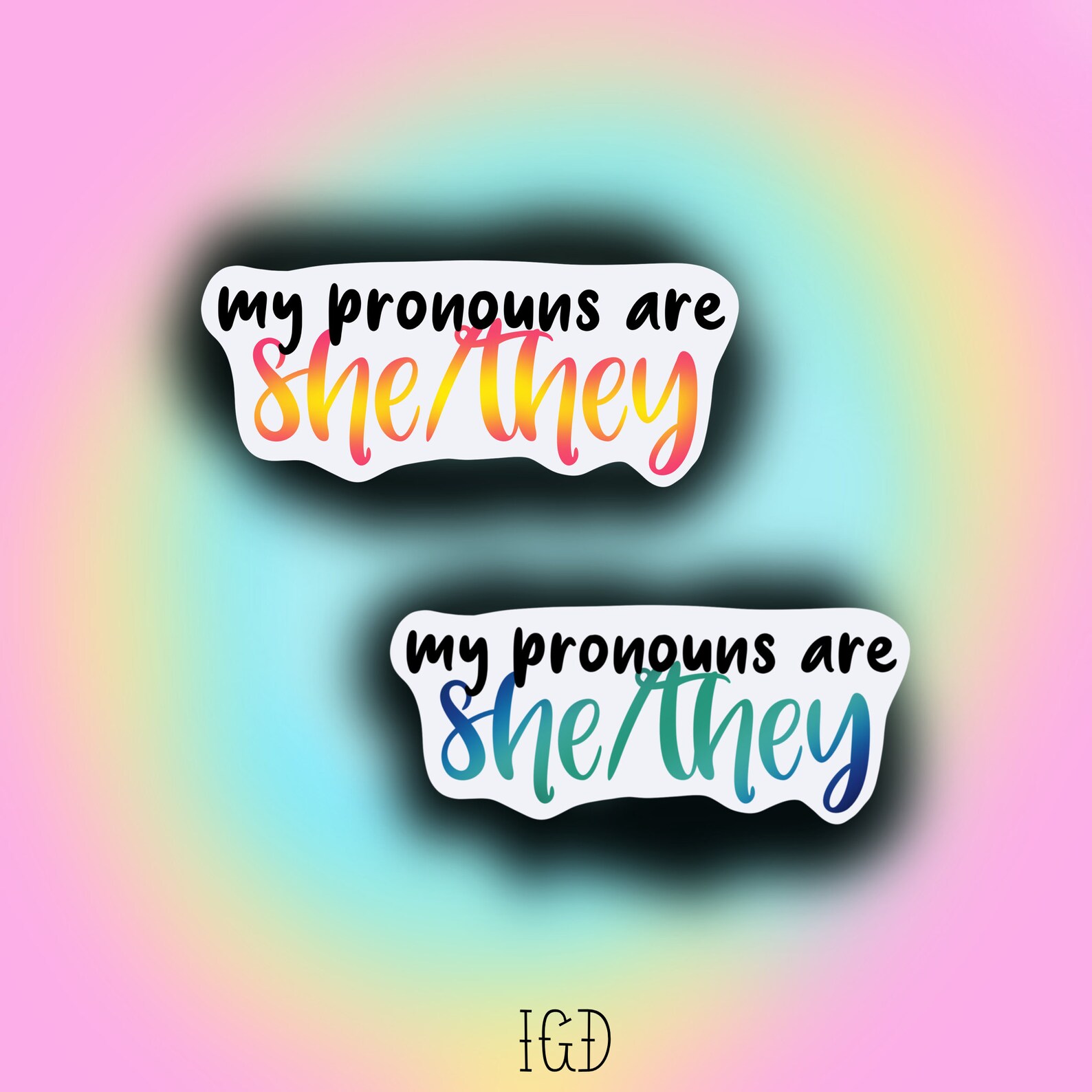 Pronouns Sticker Waterproof Pride Pronoun Vinyl Stickers Etsy