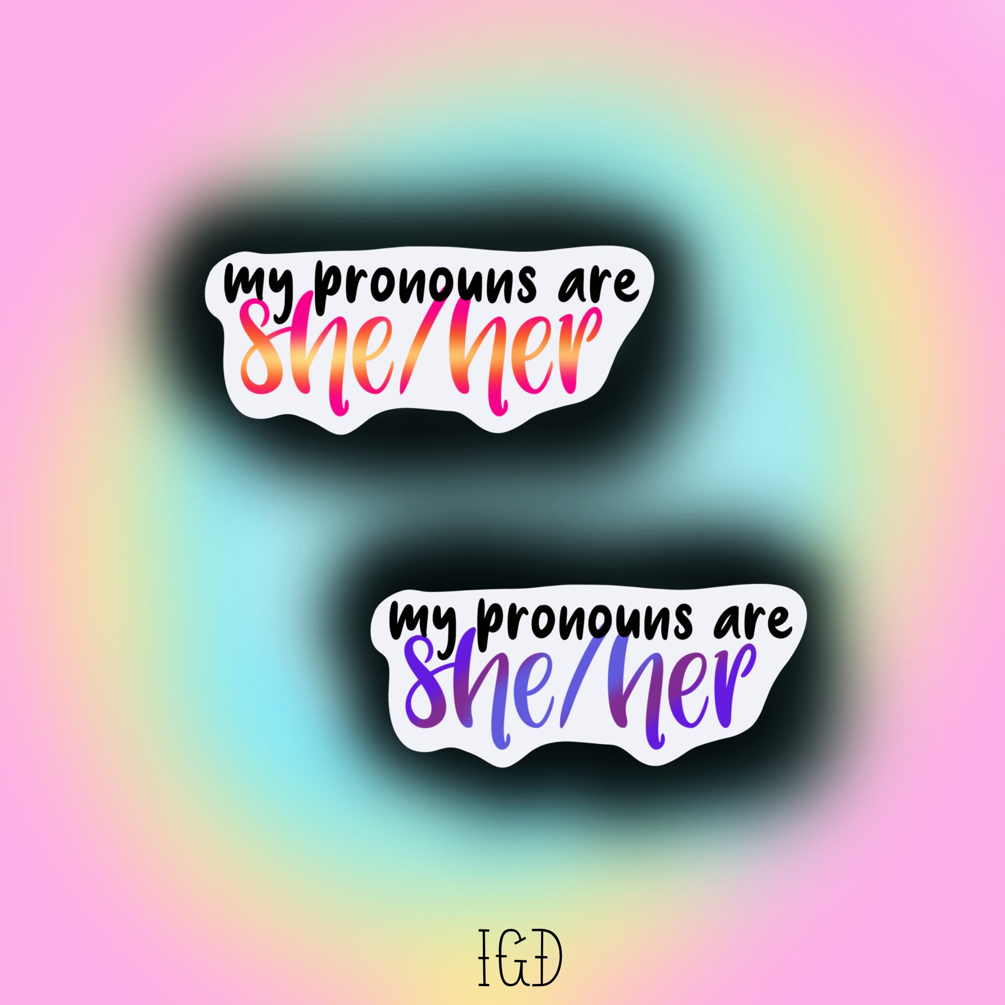 Pronouns Sticker Waterproof Pride Pronoun Vinyl Stickers Etsy