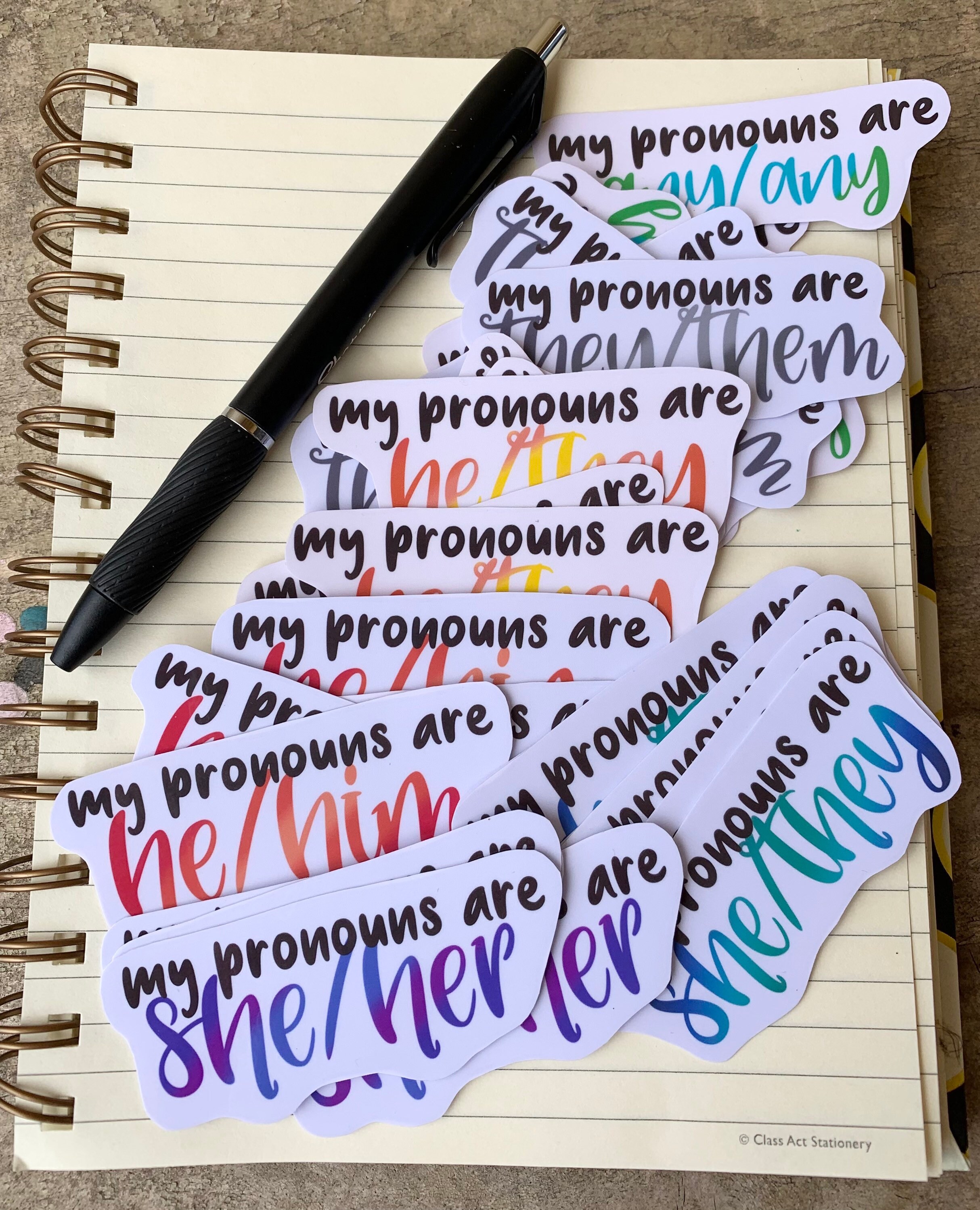 Pronouns Sticker Waterproof Pride Pronoun Vinyl Stickers Etsy