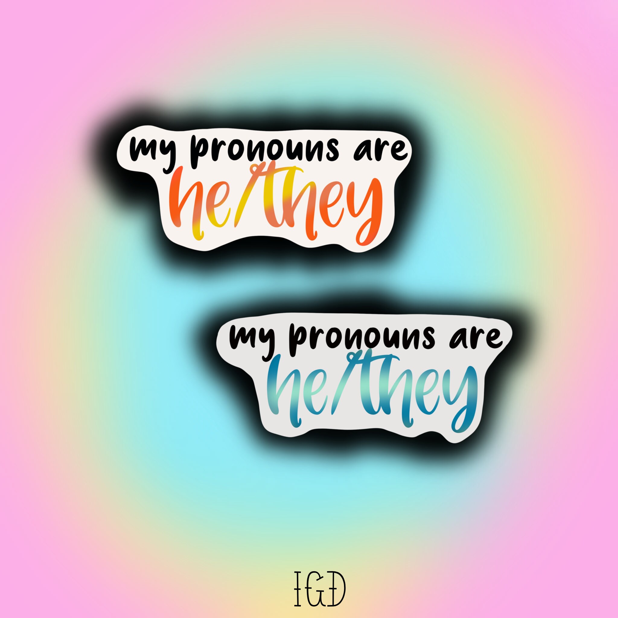 Pronouns Sticker Waterproof Pride Pronoun Vinyl Stickers Etsy