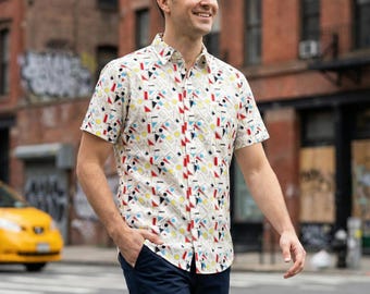 Linear Retro Button Up