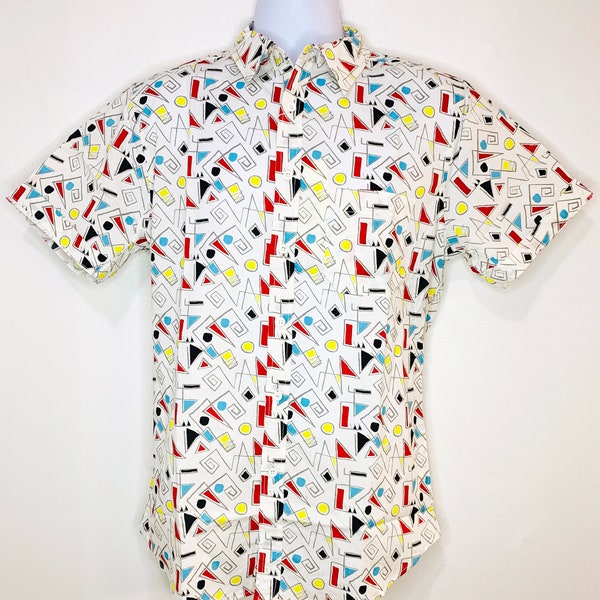 Line 80s 90s Retro Graphic Print Button Up Shirt