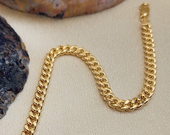 Bracciale a maglie cubane Miami in oro 14k, 5,5 mm certificato