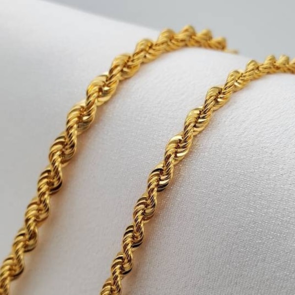 18k Gold Rope Chain Etsy