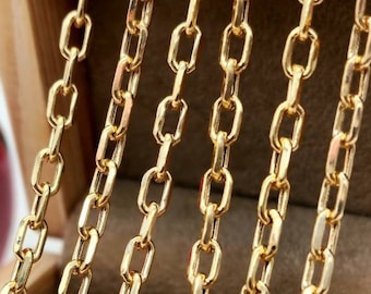 14k Gold Cable Chain Necklace: 4mm Real Gold, 585 Certified