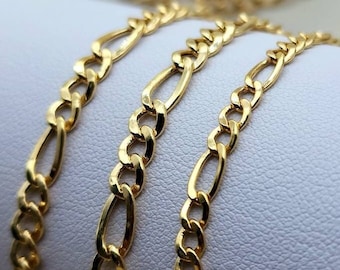 14k Gold Figaro necklace and bracelet chain sets. 4mm/5mm.Worldwide free shipping. *ONLY REAL GOLD* Birthday/anniversary gift. 585 Certified
