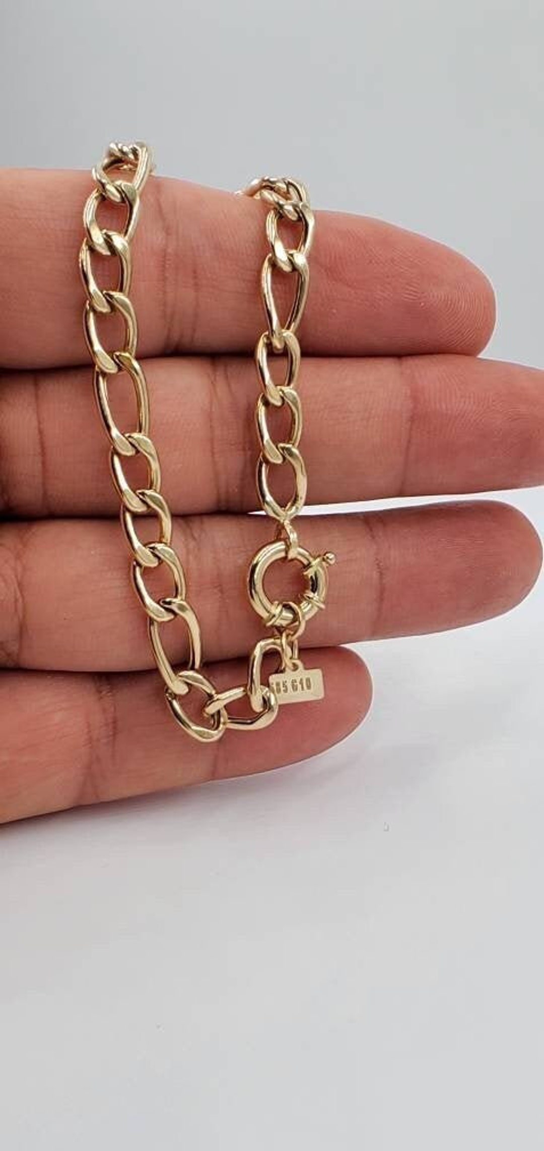 Curb-link Bracelet 14k Gold 4MM Miami Cuban Chain Bracelet