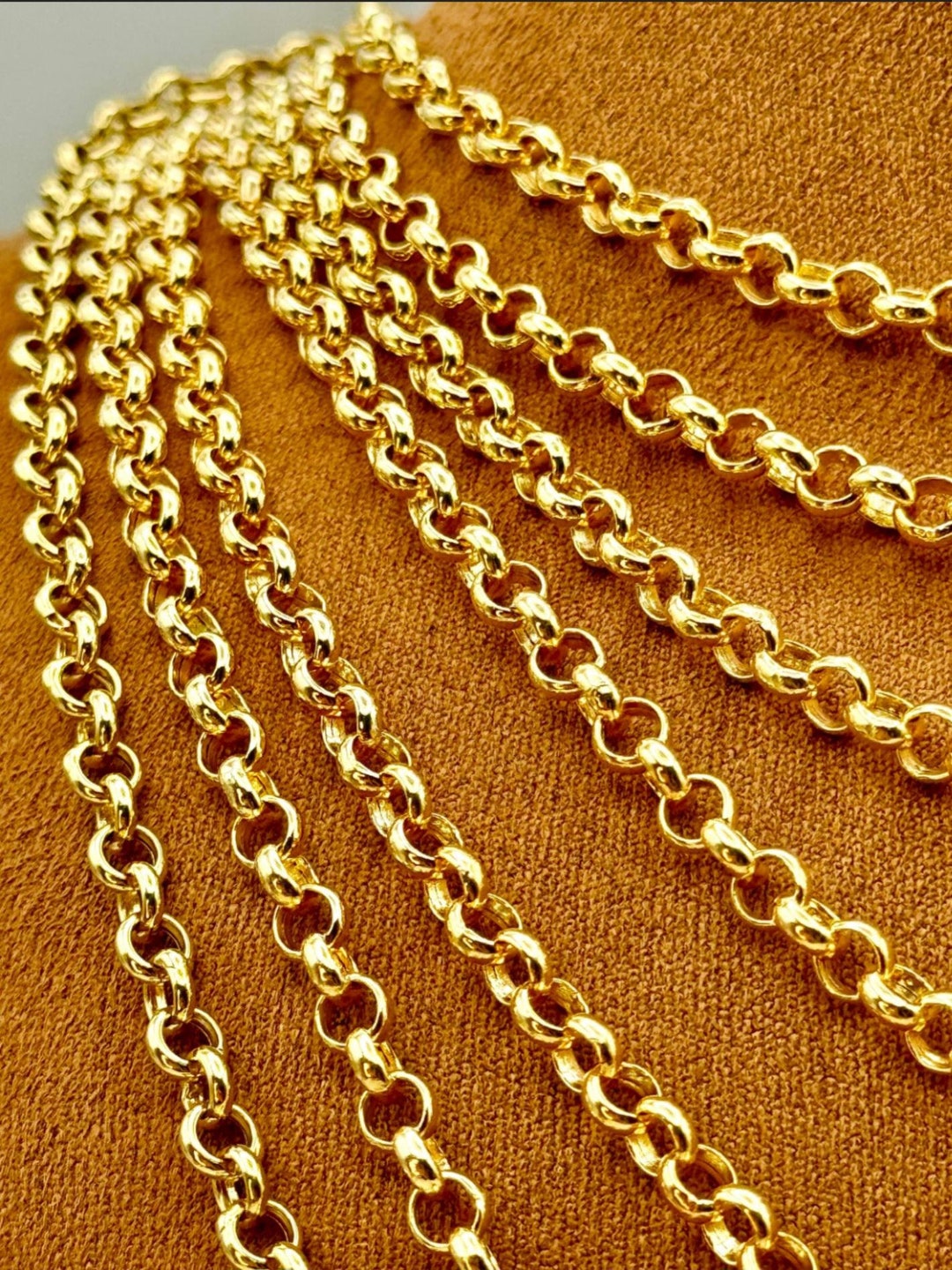 100% Pure 18K Yellow Gold Necklace For Women 18ct Solid Gold ROLO