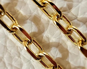 14k Gold Cable necklace & bracelet set. 4mm. REAL GOLD. Worldwide free shipping. 585 Certified/Stamped. Best Birthday/anniversary gift
