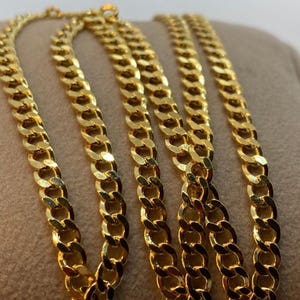 18k Gold Curb Link chains, 4.38mm. REAL GOLD. Worldwide free shipping. 750 Certified & stamped. timeless design. best gift for loved ones.