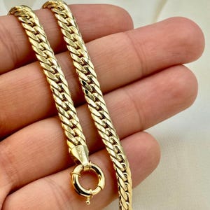 18K Gold Curb necklace, Cuban Choker chain necklace. 4mm-5mm. Handmade gold chain. For Men & Women. Worldwide free shipping. 750 certified