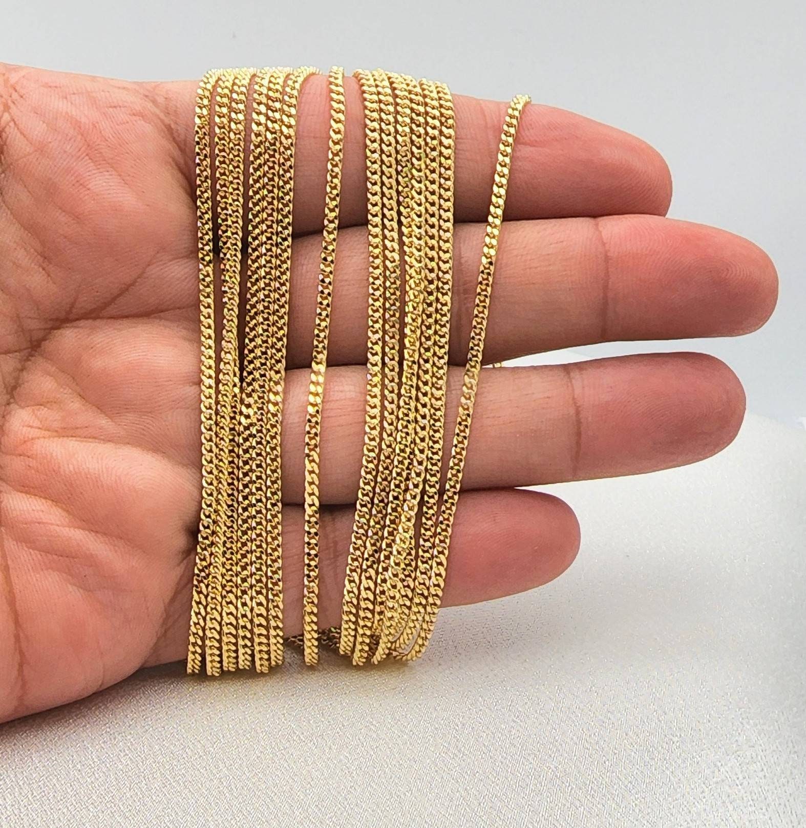 18金 18k ネックレス 50cm キューバン マイアミ カット2mm 18金 18k