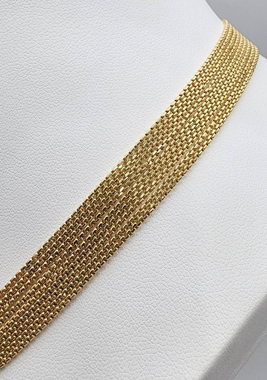 18K Gold Filled Italian Box Chain Necklace - Tarnish Resistant, 1.2mm/2mm, 16-32 Inch