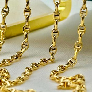 18k Gold Mariner/Anchor Halskette Ketten. Verschiedene Größen. 3,2mm. ECHT GOLD. Weltweit kostenloser Versand.750 Zertifiziert. Geburtstags-/Jubiläumsgeschenk
