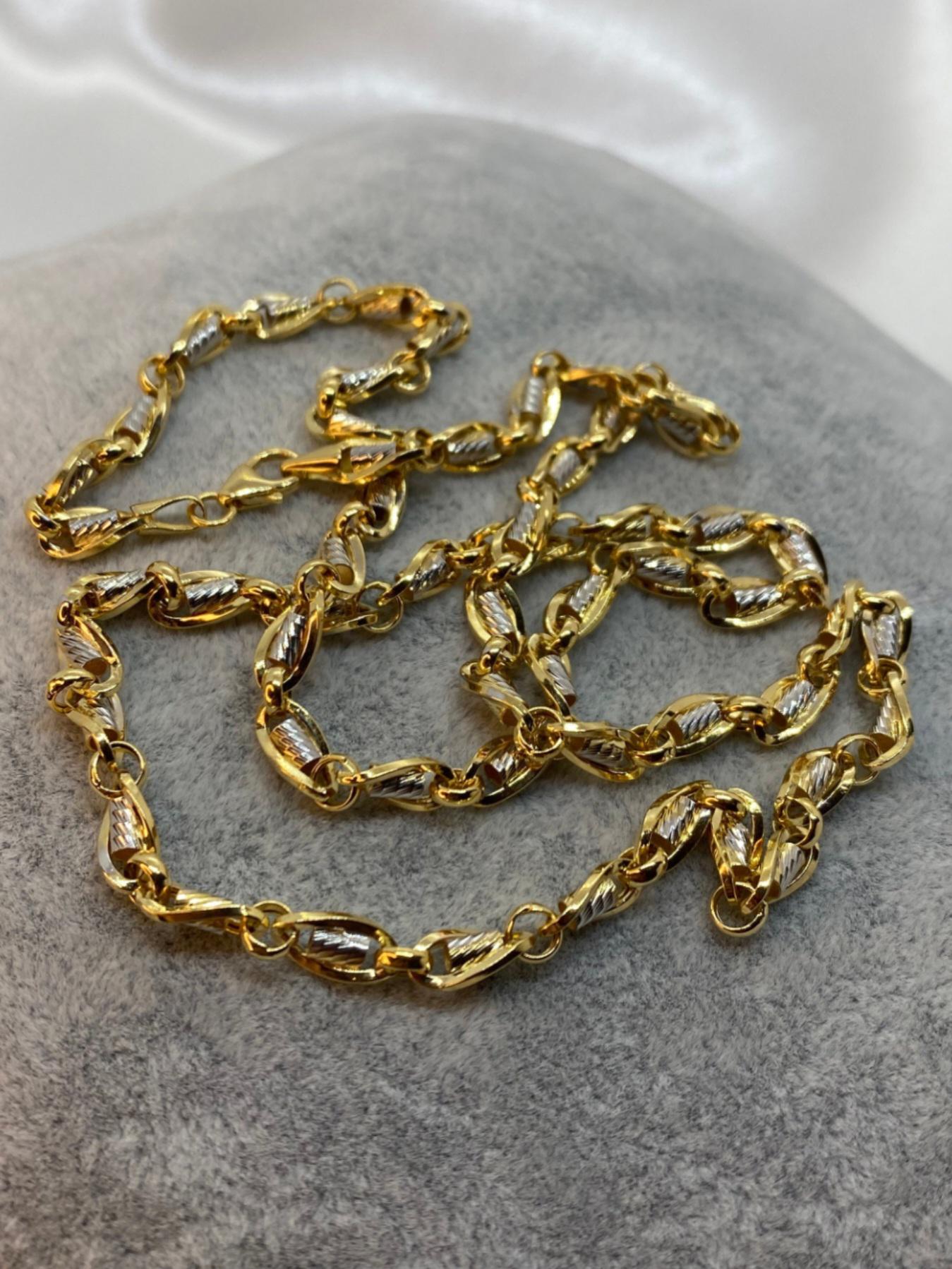 18Kソリッドゴールドケーブルリンクチェーンネックレス - 4.5mm - Etsy