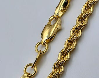 Armband med repkedja i 18k guld: 3,5 mm tjockt, 750-certifierat