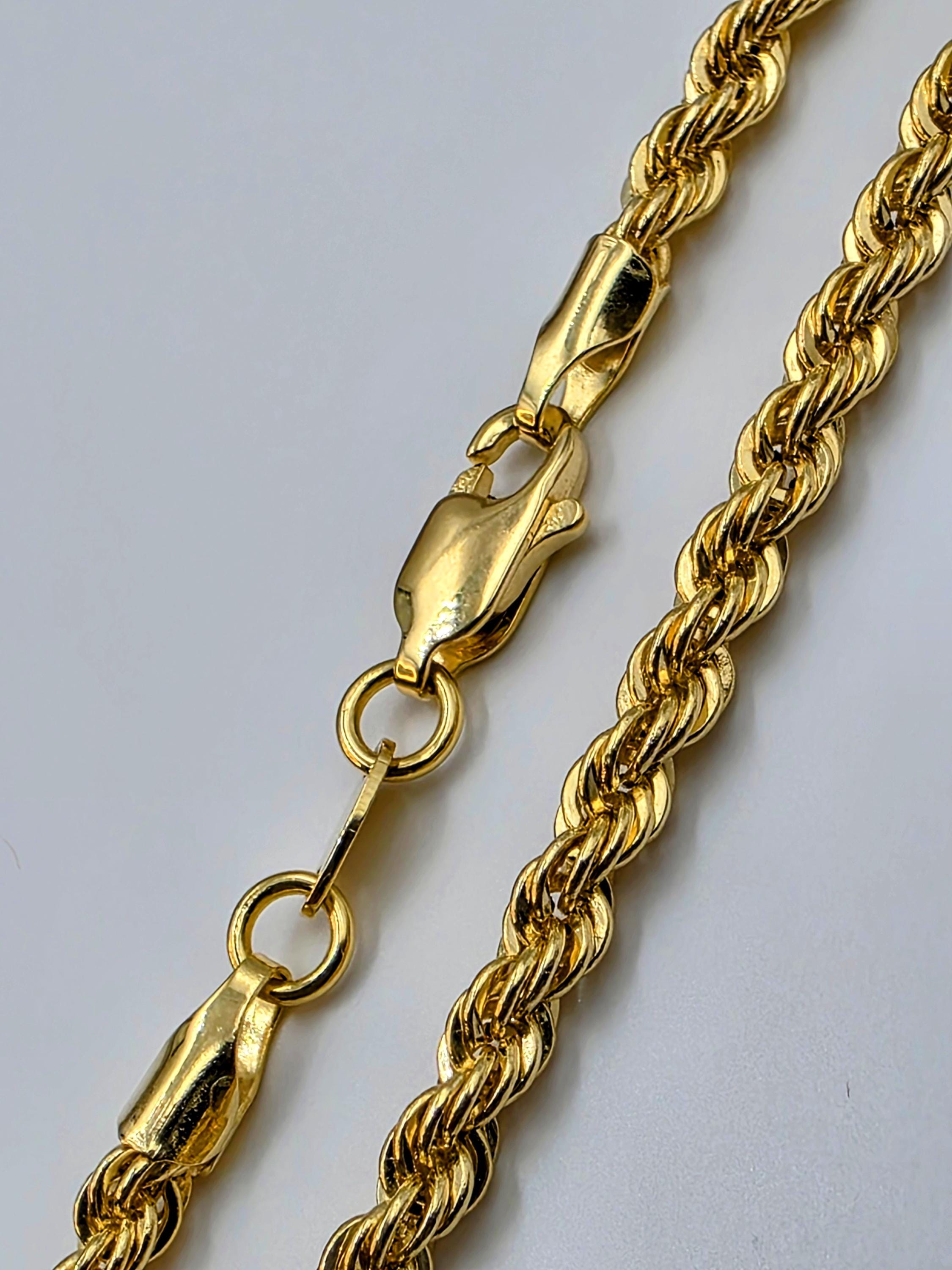 18k Gold Rope Chain Bracelet: 3.5mm Thick, 750 Certified - Etsy
